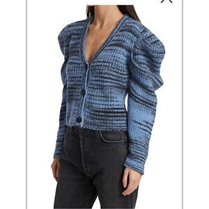 NAADAM NWT 
Space-Dye Puff-Sleeve Cardigan size large